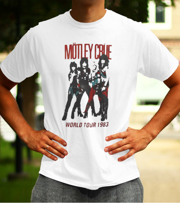 Official Vintage Motley Crue World Tour 1983 T-shirt